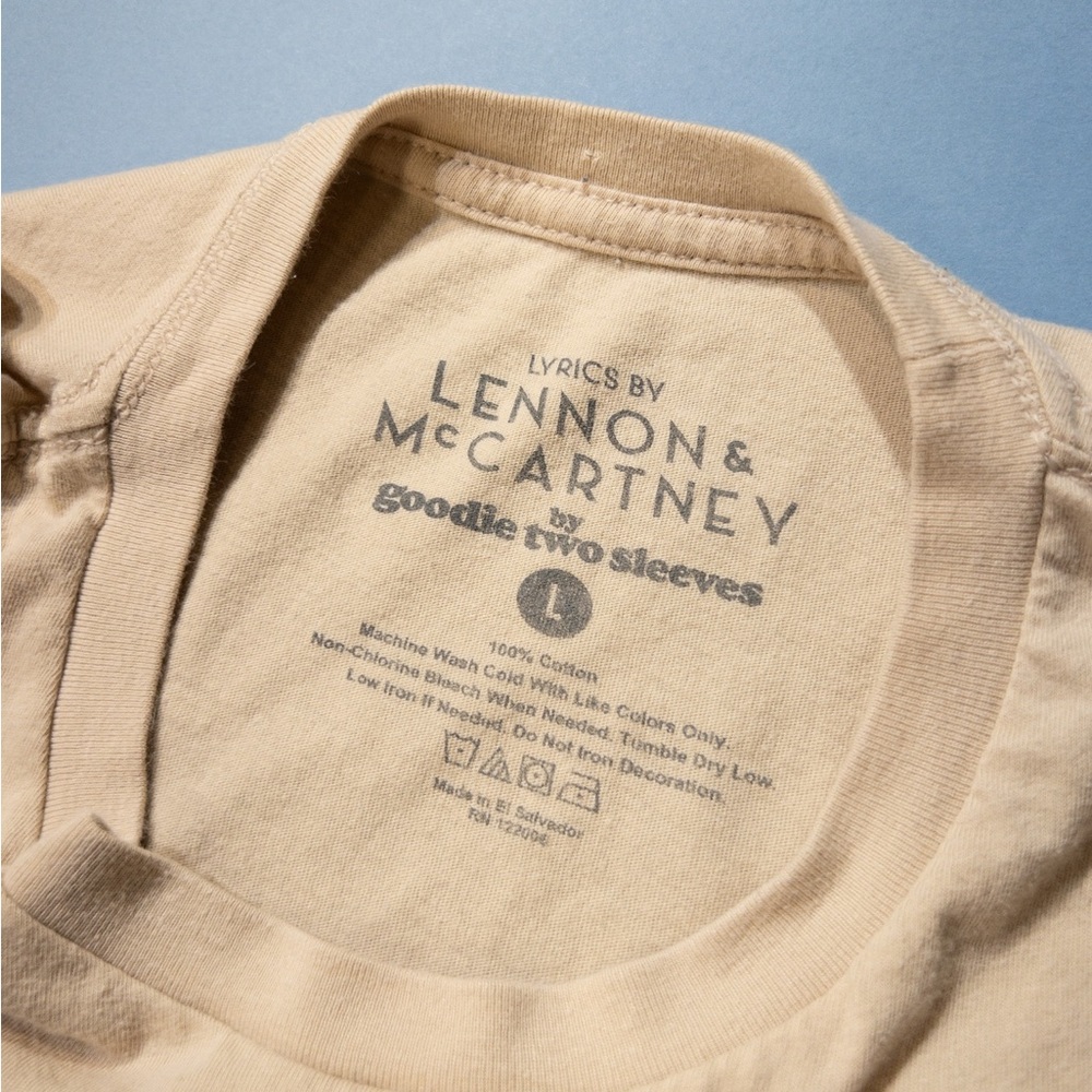 John Lennon & Paul McCartney Tan T-Shirt - Picture 2 of 3